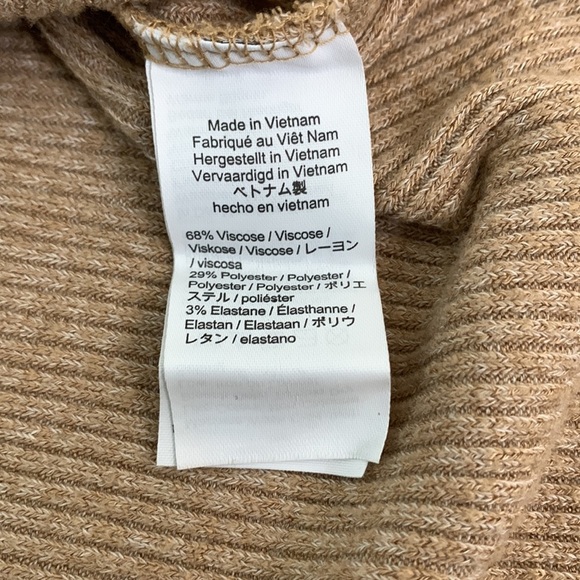 J. Crew Turtleneck Beige Tan Waffle Knit Sweater XS Cozy Minimalist Roll Neck - Picture 12 of 13